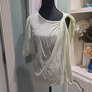 Banana Republic Light Green Asymmetrical Blouse